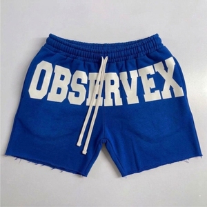 Pantalones Cortos de Felpa Francesa para Hombre, Personalizados al por Mayor, con Bajo sin Rematar y Lavado Ácido, Ideales para Verano - Product Image 1
