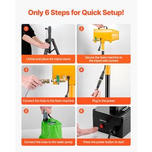 Machine à mousse portable 180 W avec trépied et pompe submersible pour fêtes - Product Image 6