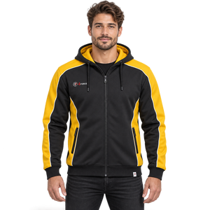 Sweat à capuche zippé pour homme, tissu doux, coupe décontractée, ourlet côtelé, confortable, vêtements streetwear décontractés, OEM - Product Image 1