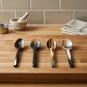 Cuillère de service en corne, faite à la main, polie miroir, ustensile de service en corne naturelle, cuillère décorative pour la cuisine, la table à manger, la maison, le restaurant - Product Image 2