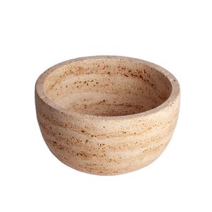 Bol en Pierre de Travertin Naturel Polyvalent pour Cuisine ou Salon Durable Élégant Beige Neutre Parfait pour les Fruits ou la Décoration - Product Image 1