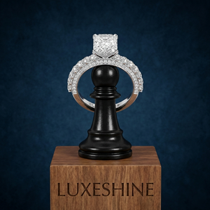 Bague solitaire de fiançailles en or 10KT 14KT avec diamant de laboratoire rond brillant de 3,06 carats, design unique et léger - Product Image 1