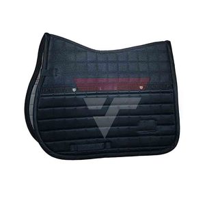Tapis de selle matelassé sur mesure en satin blanc avec bordure bleu sarcelle et dossier en maille, coussin d'équitation respirant et anti-humidité, fournisseur 2026 - Product Image 2