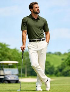 Camiseta de Hombre de Primera Calidad, Tejido de Poliéster Sólido, Transpirable, Suave, Manga Corta, Cuello Clásico, Corte Casual Elegante, Ecológica - Product Image 3