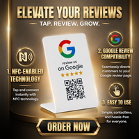 بطاقة مراجعة جوجل مخصصة بتقنية NFC مع حامل مقاوم للماء NTAG215 للتصفح بمجرد النقر للمراجعة على إنستغرام وفيسبوك للمطاعم والفنادق