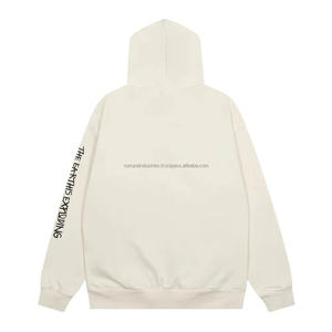 Sweat à capuche streetwear noir uni brodé pour homme, en coton épais, coupe oversize, modèle Spider, essentiels pour fabricants - Product Image 5