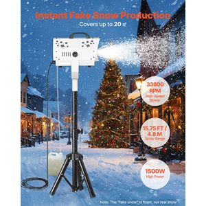 Macchina della Neve da 1200W con Supporto Regolabile in Altezza, Sistema di Attrezzature da Palcoscenico per la Produzione di Effetti Neve - Product Image 2