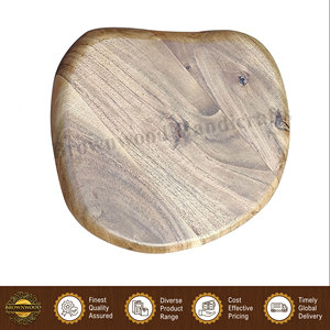 Plateau de service en bois écologique fait main de qualité supérieure pour aliments, plateau/assiette en bois d'acacia massif pour achat en gros - Product Image 4