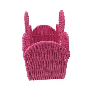 ตะกร้าสานรูปดอกไม้สุดสร้างสรรค์, กระเช้าของขวัญจากกระดาษฟางสีชมพู, ตะกร้าขนมรูปดอกไม้สุดพิเศษสำหรับฤดูใบไม้ผลิและเทศกาลอีสเตอร์ - Product Image 4