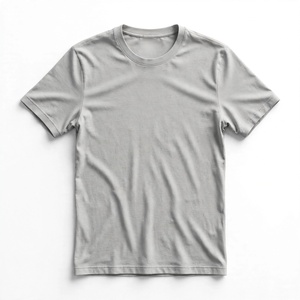 Camiseta de Algodón Lisa Color Borgoña para Hombre, Fabricada en Fábrica, Manga Corta, Cuello Redondo, Corte Regular, Estilo Casual, Tejido Jersey, Color Sólido, de BD - Product Image 4