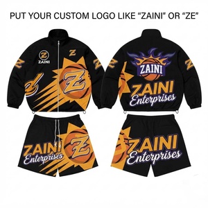 Conjunto Deportivo Casual ZAINI Premium de Invierno, 300 Gramos, Chaqueta Cortavientos de Poliéster Tejido, con Capucha Roja y Logotipo Personalizado Bordado - Product Image 1