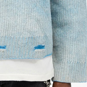 Pull en coton 100 % pour homme, coupe ample, respirant, tricoté, style streetwear personnalisé, effet délavé, collection 2026 - Product Image 3