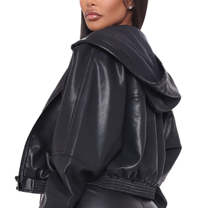 Women Genuine Leather Jacket <b>Fur</b> Collar Ladies Warm Winter Biker Slim Fit Zip-Up Customized Logo Factory Price Wholesale - Product Image 4