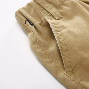 Shorts pour hommes à taille élastique avec cordon de serrage, ourlet côtelé, taille mi-haute, en tricot uni, séchage rapide, confortables et décontractés - Product Image 5