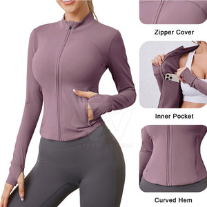 Stylish Women <b>Yoga</b> <b>Jacket</b> Full Zip Workout Layer For Exercise Training Outdoor Activities And Daily Wear - Product Image 3