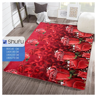 Tapis en polyester abstrait antidérapant, fabriqué à la machine, à poils moyens, en mousse souple anti-allergique haute densité, avec envers en caoutchouc fin, pour nettoyage par aspiration