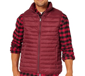 Gilet matelassé décontracté pour homme, très vendu, confortable, respirant, en polyester, pour l'extérieur, avec logo personnalisé, couleur rouge, prix abordable - Product Image 4