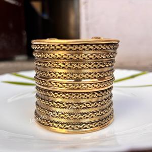 New latest twisted Handcrafted Pure Brass Floral Designer Wide Cuff <b>Bracelet</b> Adjustable Bangle Gift for pure brass Find - Product Image 1