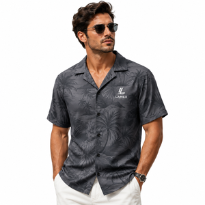 Chemise hawaïenne personnalisée pour homme à col camp, boutonnée, en polyester premium, imprimée par sublimation, style tropical, pour la plage et les loisirs, OEM - Product Image 1