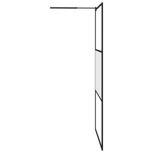 Paroi de douche en verre ESG givré noir 45,3''x76,8'', élégante et durable, pour douche walk-in - Product Image 4