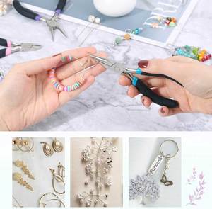 Jewelry Pliers Set 3 Piece Jewelry Making Tools Kit Includes Needle Nose Pliers Round <b>Wire</b> Cutters for DIY <b>Craft</b> Beading - Product Image 2