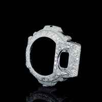Montre Starspire Jewels GA100 Hip Hop Gshock Vintage Luxe en argent sterling 925 sertie de diamants Moissanite VVS, lunette 40-44 mm