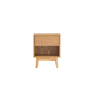 Table de chevet en teck de haute qualité avec 1 tiroir et finition couleur naturelle pour chambre à coucher, usage intérieur. - Product Image 4