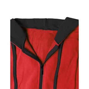 Chaleco con Capucha y Cremallera sin Mangas para Hombre, Rojo Marino, Felpa Francesa, Ropa Casual de Otoño - Product Image 5