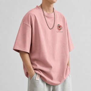 เสื้อยืดคอตตอนถักทรงโอเวอร์ไซส์สำหรับผู้ชาย ดีไซน์เปล่าสำหรับสั่งทำ บริการ OEM ระบายอากาศได้ดี เป็นมิตรกับสิ่งแวดล้อม เสื้อผ้าสตรีทแวร์สำหรับฤดูร้อน - Product Image 4