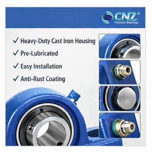 UCP209 Pillow <b>Block</b> Bearing Grease Lubricated 45mm Shaft <b>Mounted</b> Unit Cast Iron Housing High Load P0 Precision Industrial Use - Product Image 2
