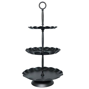 Wholesale Fantastic Design Metal Dessert Serving <b>Stand</b> Top Quality Black <b>3</b> <b>Tier</b> Iron <b>Cake</b> <b>Stand</b> Handle For Birthday Party Decor - Product Image 1