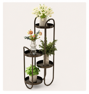 Soporte de metal moderno de 4 niveles para plantas, resistente, para macetas, estante de exhibición para interiores y exteriores, para sala de estar, al precio más bajo. - Product Image 1