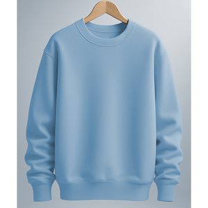 Sudadera Unisex de Cuello Redondo Color Crema, Corte Regular, Tejido de Punto, Estilo Casual para Otoño, Talla Grande - Product Image 2