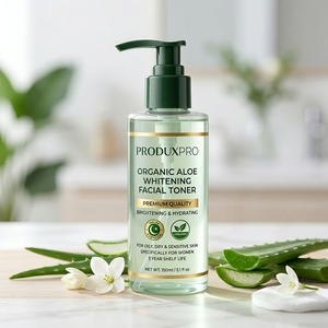Tonique facial éclaircissant à l'aloe vera biologique de qualité supérieure, certifié halal, PRODUXPRO, durée de conservation de 3 ans, pour femmes, peaux grasses, sèches et sensibles - Product Image 2