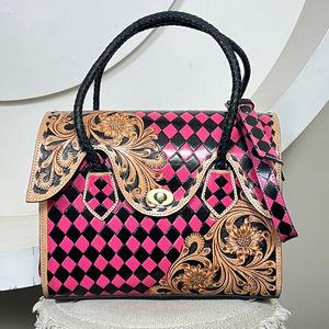 กระเป๋าถือหนังวัวแท้ลายตารางหมากรุก ดีไซน์ใหม่ สวยหรู ขนาดใหญ่ จุของได้เยอะ สำหรับผู้หญิง - Product Image 4