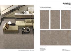 Carreaux de porcelaine polie et émaillée avec finition décorative sculptée, idéaux pour les applications de revêtements de sol et muraux sur de grands plans dans les espaces modernes. - Product Image 2