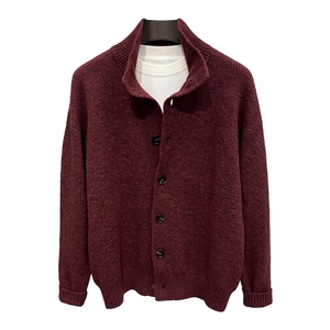<b>Mens</b> Varsity Style Cardigan <b>Sweater</b> contrast trim and varsity inspired styling Custom Knitwear Wholesale Manufacturer - Product Image 2