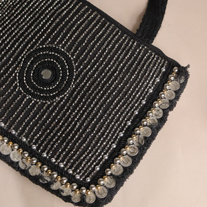 Sac fourre-tout tendance multicolore à fleurs, orné de perles faites à la main, avec poignées en bambou, pour femmes, directement de Whimsy Art Craft - Product Image 5