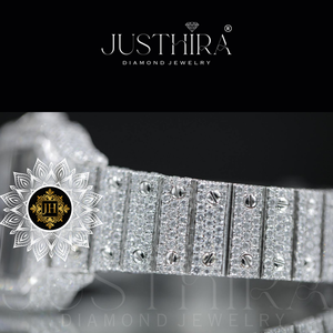 Indian Manufactured Minimalist Moissanite Diamond Quartz Watch Stainless Steel Casual Fashion Wrist Watch Available For Sale - Product Image 4