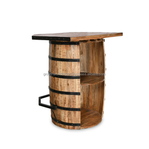 Meuble bar en bois de manguier moderne avec étagères ouvertes pour le rangement de bar à domicile et l'utilisation hôtelière, Nouveauté 2026 - Product Image 4