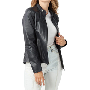 Vestes en cuir véritable pour femmes de haute qualité en gros avec logo personnalisé, qualité supérieure, doublure en coton à séchage rapide et imperméable - Product Image 3