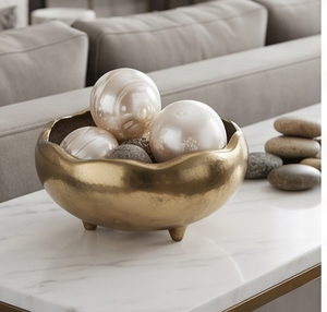Cuencos Metálicos Hechos a Mano de Primera Calidad, Estilo Minimalista, Acabado Pulido, Centro de Mesa Decorativo para Exhibición en el Hogar o Regalos - Product Image 6