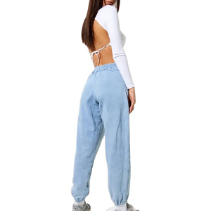 Conjuntos Deportivos para Mujer, Talla Grande, Estilo Desgastado, Felpa Francesa de Algodón, Bordado, Lavado Ácido, OEM - Product Image 3