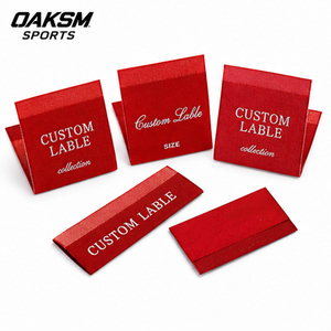 Étiquettes en tissu tissé haute densité personnalisées à prix d'usine, étiquettes de col, étiquettes principales de vêtements pliées, badges écussons pour sweats à capuche streetwear - Product Image 4