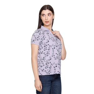 Low Price Summer Season Printed Women's Stylish Polo Shirts Custom Design Color Size Turn Down Collar Polo Shirts - Product Image 3