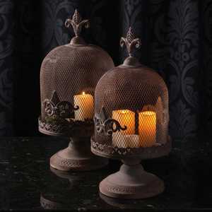 Lanterne porte-bougie en métal vintage, support décoratif creux pour bougie, pour la maison, les mariages, les fêtes, la table, la décoration de jardin - Product Image 1
