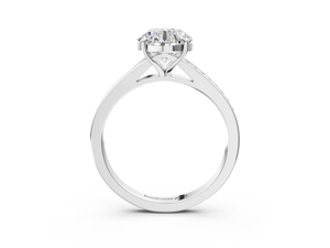 Man Made <b>Diamond</b> <b>Ring</b> 1.50 Ct VVS2 Clarity F Color IGI Certified <b>Diamonds</b> Solitaire Accent <b>Diamond</b> <b>Ring</b> 10K White Gold Classic - Product Image 3