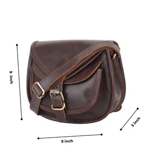 Sac fourre-tout bandoulière en cuir artisanal marron vintage style paysager avec sangle réglable pour voyage unisexe, idéal comme cadeau - Product Image 3