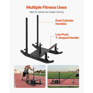 Slitta elettrica in acciaio nero per il miglioramento della velocità di allenamento con pesi, attrezzatura per esercizi atletici, impugnatura compatibile con piastra di peso 1/2 - Product Image 3