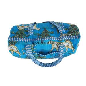 Bolsa de Lona Acolchada Hecha a Mano, Estilo Vintage, Grande, de Algodón, para Viajes de Fin de Semana, Compras, con Cierre, Color Sólido, para Playa, Verano, Otoño - Product Image 4